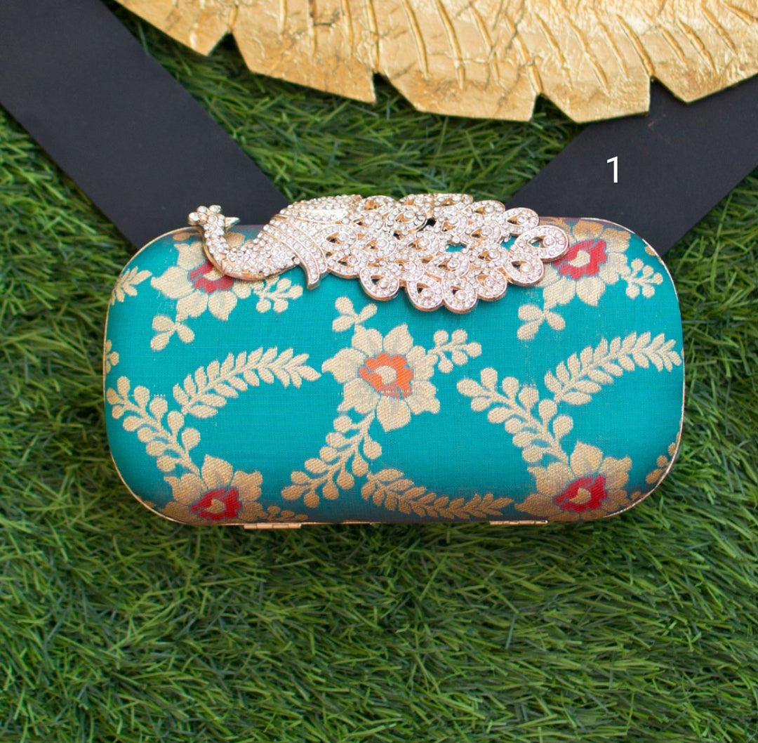 Embroidered trendy clutch