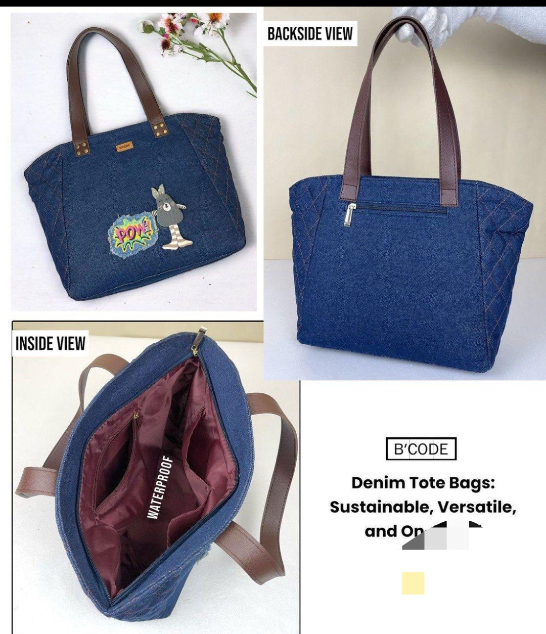 Denim Tote Bag ❤️