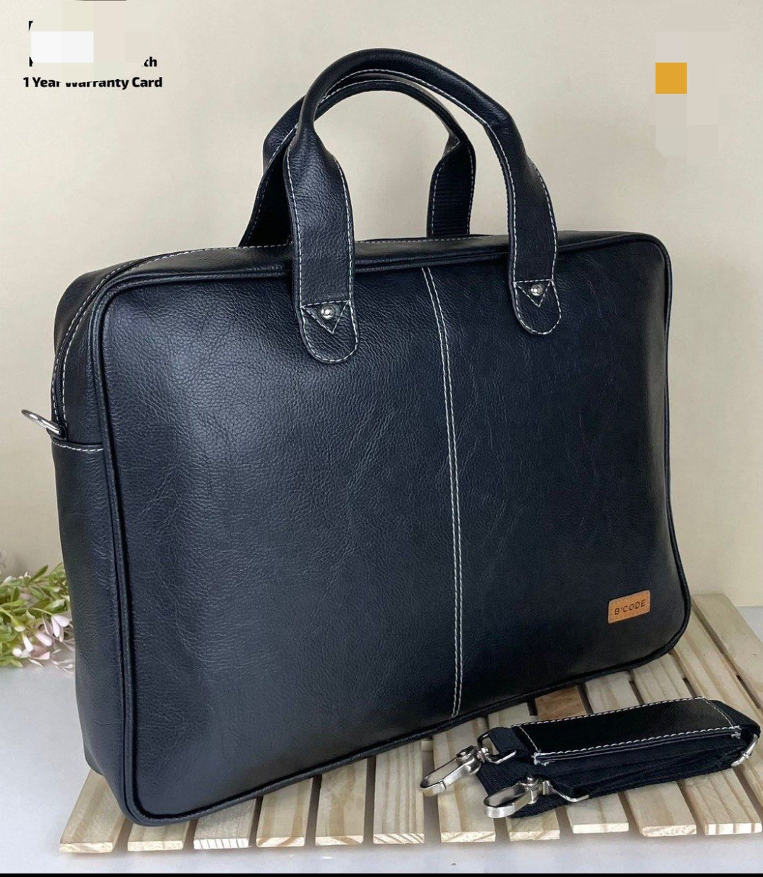 Vegan leather laptop bag