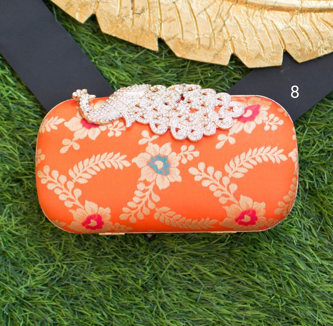 Embroidered trendy clutch