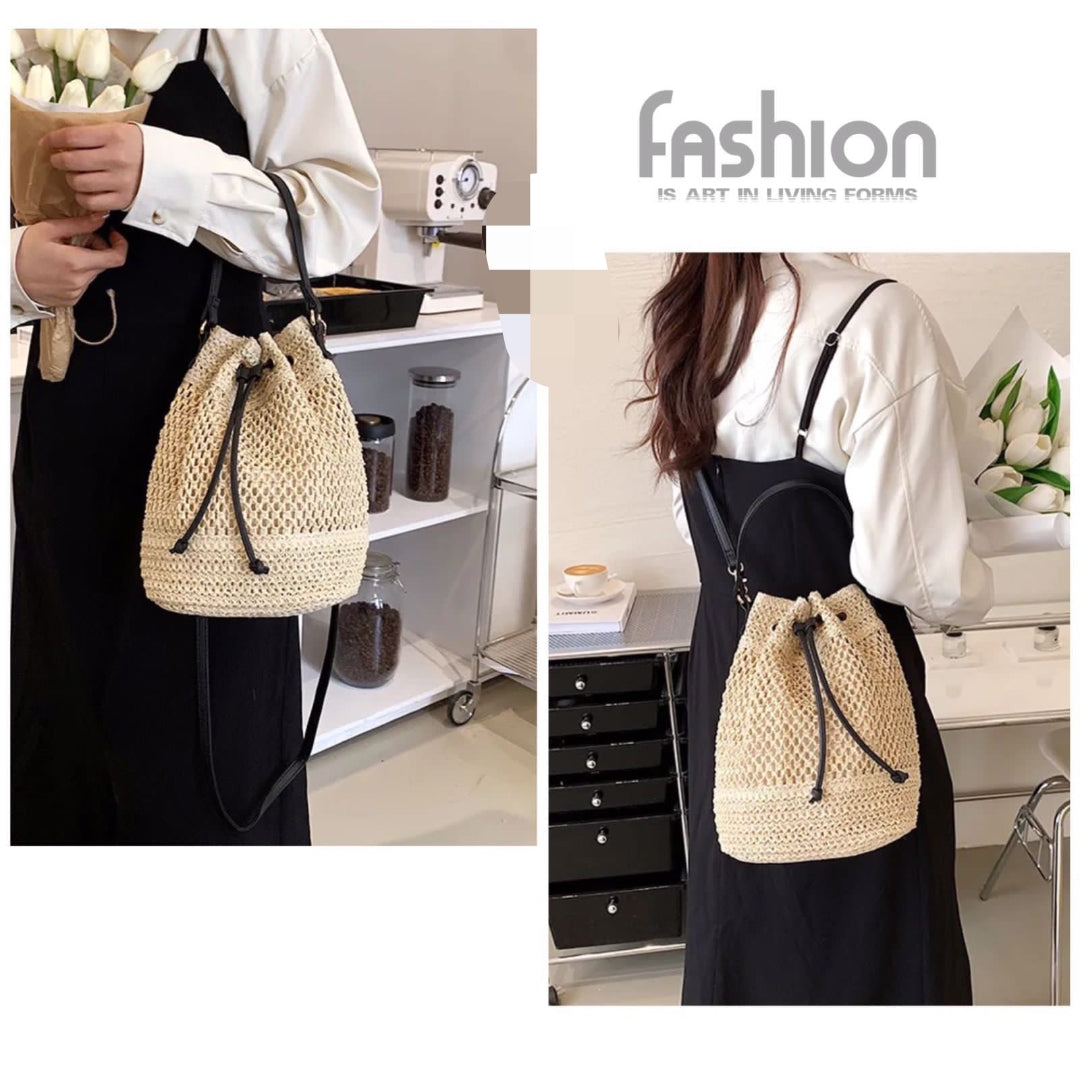 Straw bucket bag